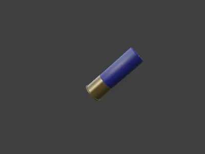 shotgun cartridge 12 gauge Free low-poly 3D model