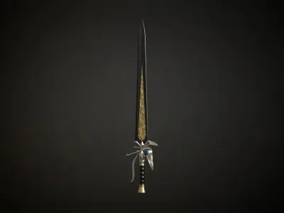 One handed elven egypt sword roblox ready Low-poly 3D model
