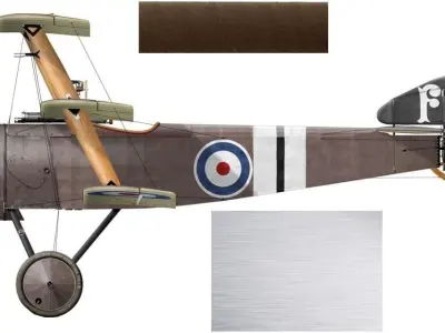 Triplane airplane Low-poly 3D model