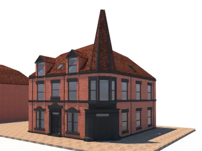 Victorian house Low-poly 3D model
