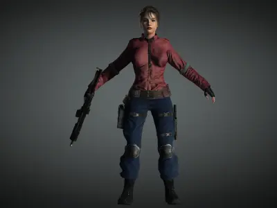 AAA Military Female Character 05 Low-poly 3D model