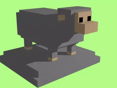 VOXEL SHEEP - MODEL 4 Low-poly 3D model