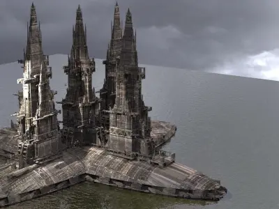 Sci-Fi Dome Kit bash 3 detailed designs 3D model