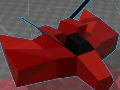 Low Poly Style Falcon spaceShip Free low-poly 3D model