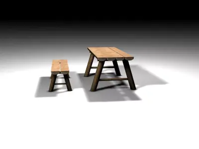 Table outdoor 3D model purchase