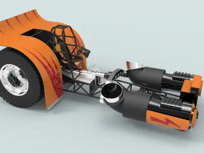 Jet pulling tractor 3D model