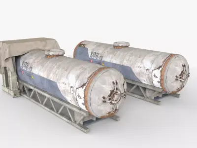 Old Gas Tank Low-poly 3D model