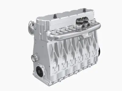 DJ Precision Machine Executioner Diesel engine Low-poly 3D model