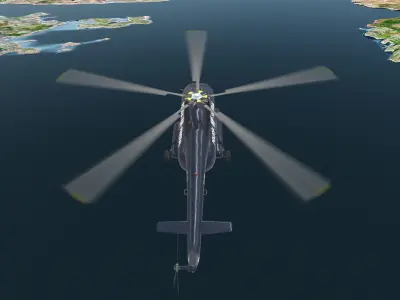 Mi-17 Mexican Police Animated Low-poly 3D model