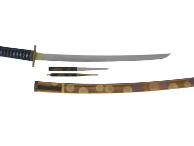Wakizashi Sword 3D model