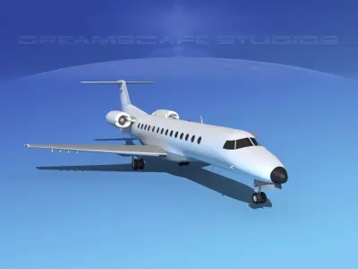 Embraer ERJ-135 Unmarked 2 3D model