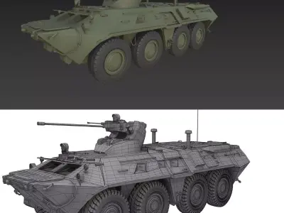 BTR Soviet armoured personnel carrier 3D model