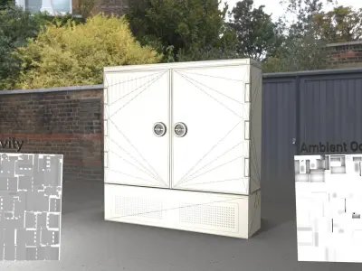 Electrical Distribution Cabinet 115 Low-poly 3D model