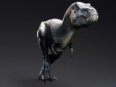 Dinosaur Sub-Adult TRex Model Unreal Engine Project Low-poly 3D model