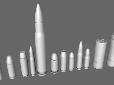 Munition Collection different bullets 3D model