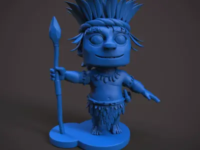 Tribal Man Cartoon 3D print model