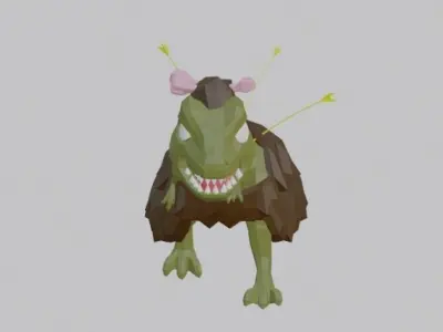 Dinosaur stone age game model Low-poly 3D model