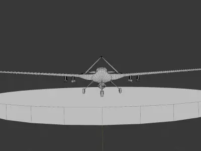 Bayraktar TB2 Turkish Unmanned Aerial Vehicle UAV Low-poly 3D model
