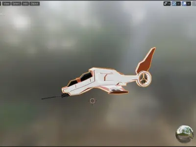 sci- fi spaceship LowPoly Low-poly 3D model