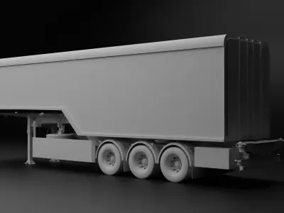 Truck Trailer Low-poly 3D model