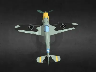 BF109G world war ii fighter plane Low-poly 3D model