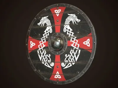 Viking Shield 06 Low-poly 3D model