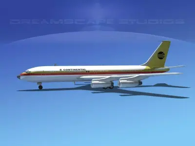 Boeing 707 Continental 3D model