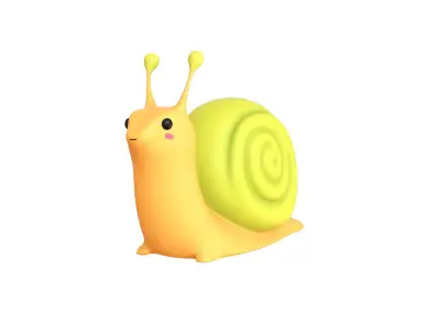 Cartoon Snail v002 - 3D Model Low Poly  Low-poly 3D model