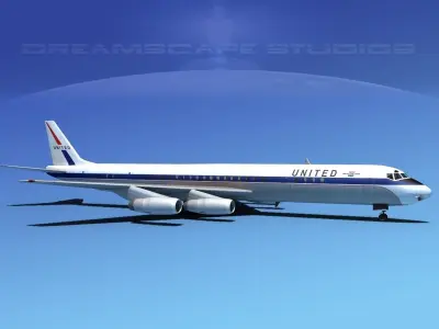 Douglas DC-8-63 United 1 3D model
