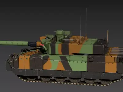 French AMX-56 Leclerc Tank Low-poly 3D model