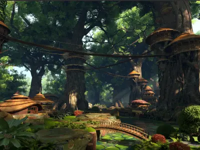 A Village In The Trees 3D model