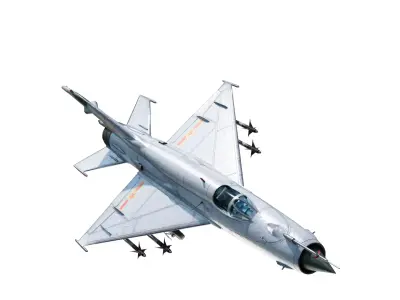 PBR PLAAF J-7 Fighter Mig-21 Fishbed Low-poly 3D model