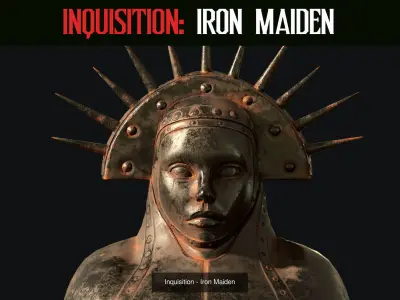 Inqusition guillotine with blood 3D Model Collection