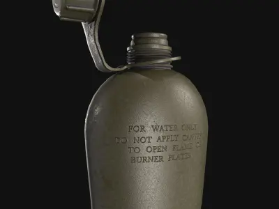 Army Water Bottle Low-poly 3D model