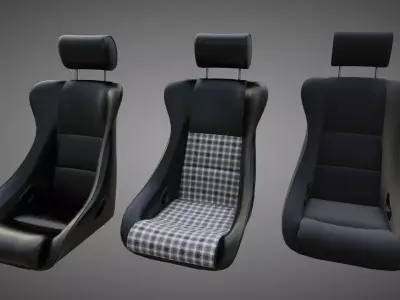 Car Seat GTS Classic Vallelunga Low-poly 3D model