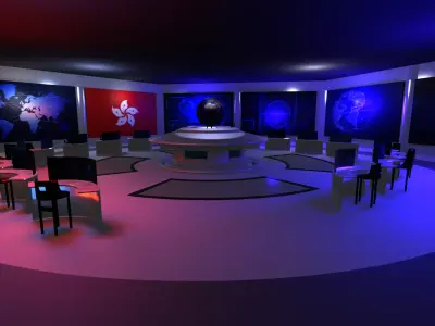 Command Center - Control Room- Military Base - Hong Kong Low-poly 3D model