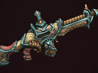 Dwarf assault rifle Low-poly 3D model