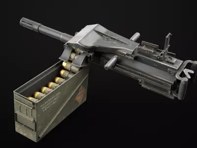 Mk 19 Grenade Launcher Game Ready Low-poly 3D model