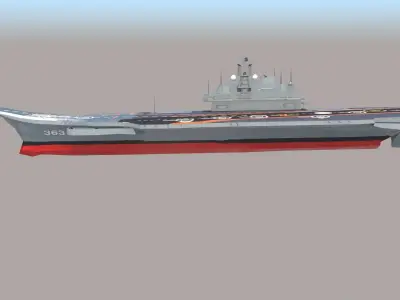 Russian Aircraft Carriers Kuznetsov Low-poly 3D model