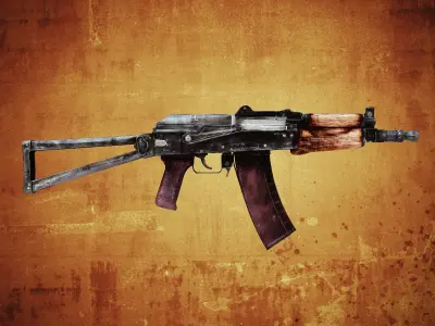 AKS-74U Assault Rifle Low-poly 3D model