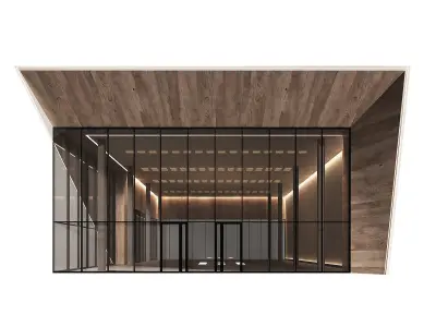 Commercial building 3 Exhibition salon Trade pavilion showroom 3D model