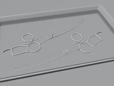 Hair Stylist PBR Scissors 3D model