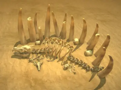 Skeletons pack Low-poly 3D model