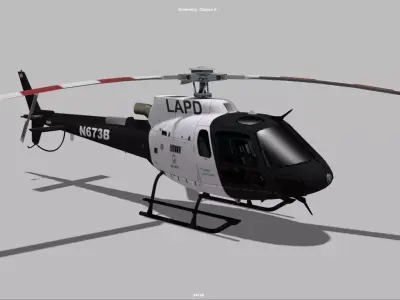 AS350 eurocopter LAPD Low-poly 3D model