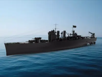 USS Brooklyn cruiser 3D model