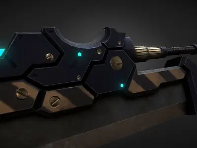 Cyber Cleaver Low-poly 3D model