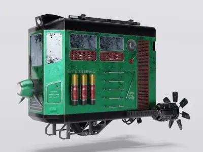 Train - gameready and for animation Low-poly 3D model