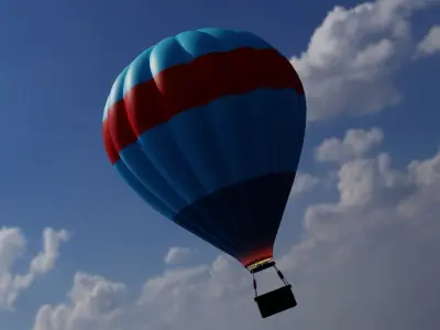 Hot air balloon- Low-poly 3D model