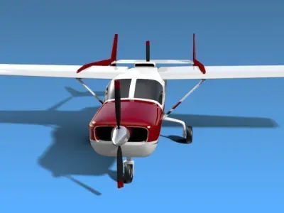 Cessna Skymaster propeller aircraft 3D model