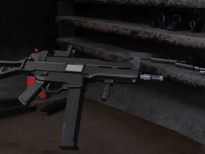 Custom Ump SMG Low-poly 3D model